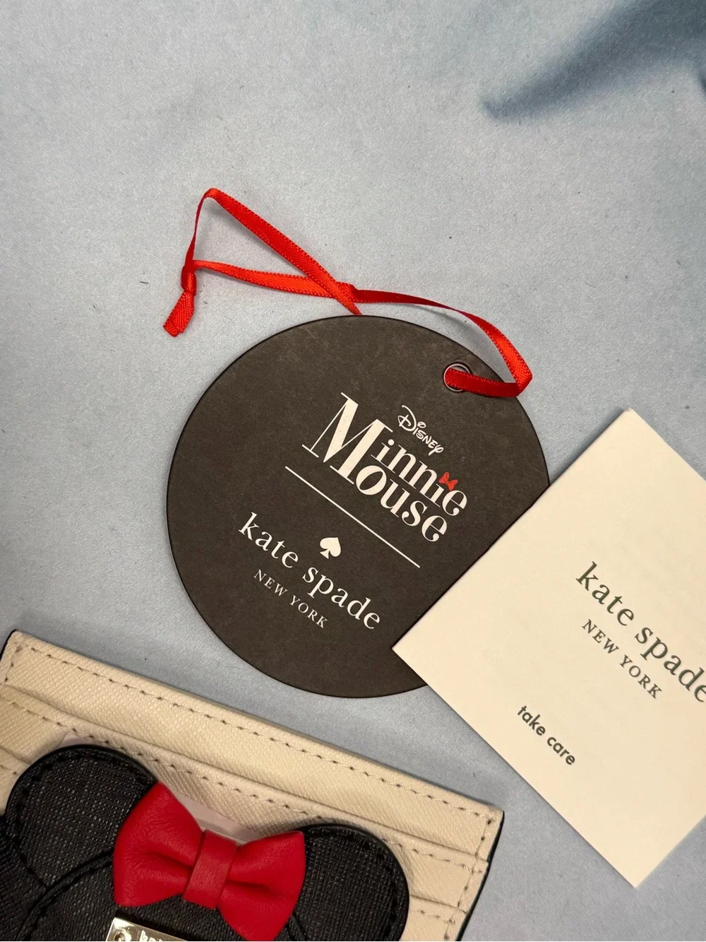 (new+tag) Kate Spade Leather Disney Minnie Mouse Slim Card Case Holder